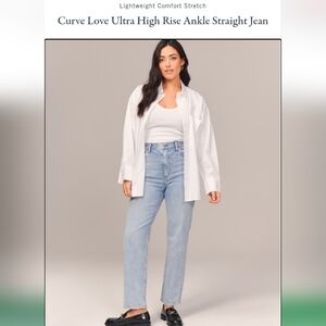 Abercrombie & Fitch Ultra High Rise Ankle Straight Curve Love Denim Jeans